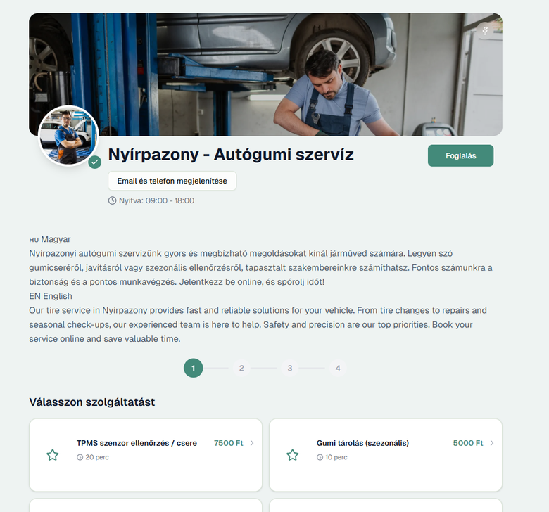 Personalized booking page in minutes